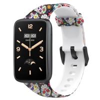 By Qubix - Siliconen bandje met print - Schedeltjes - Compatible met Xiaomi Smart band 7 Pro - Compatible Xiaomi bandje - thumbnail