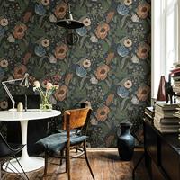 Dutch Wallcoverings Apelviken - Anemone Black/Orange - Zwart/Oranje - thumbnail