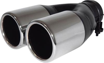 AutoStyle uitlaatsierstuk dubbel rond >60 mm 22 cm RVS chroom AutoStyle uitlaatsierstuk dubbel rond >60 mm 22 cm RVS chroom