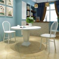 Eetkamerstoelen 2 st massief rubberwood wit - thumbnail