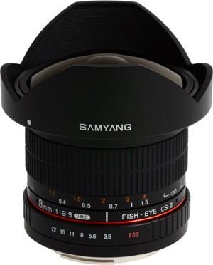 SAMYANG 7616 Fisheye II DSLR Canon F 3.5/8 mm focuslens, zwart