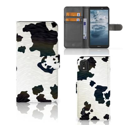 Nokia C2 2nd Edition | Telefoonhoesje | Met pasjeshouder | Koeienvlekken