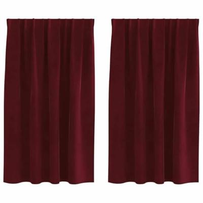 VidaXL Verduisterende gordijnen 2 pcs wijnrood 140 x 140 cm fluweel VidaXL Verduisterende gordijnen 2 pcs wijnrood 140 x 140 cm fluweel