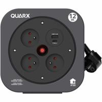 Haspel - QUARX - S-Box - 12m, 3 x 16A aansluitingen, USB Type A en C - thumbnail
