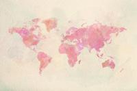Schilderij - Roze wereld in Aquarel, 2 maten, Premium print - thumbnail
