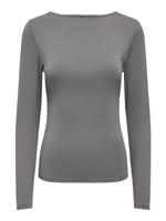 Only 15302647 Onlea L/s Deep Neck Top Jrs Noos T-shirt Lange Mouw Thunderstorm - thumbnail