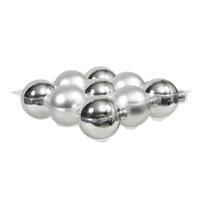 9x Glazen Kerstballen Mat En Glans Zilver 10 Cm - Kerstbal - thumbnail