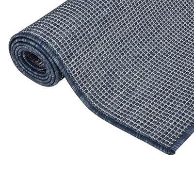 VidaXL Buitenkleed platgeweven 120x170 cm blauw