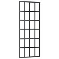 Schuifdeur 76x205 cm ESG-glas en aluminium zwart - thumbnail