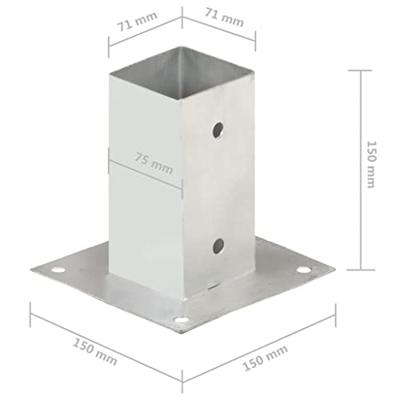 VidaXL Paalankers 4 st 71 mm gegalvaniseerd metaal