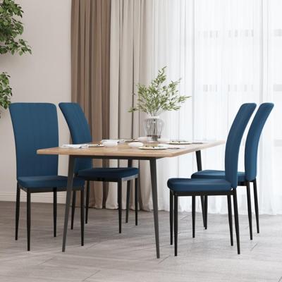 Eetkamerstoelen 4 st fluweel blauw Eetkamerstoelen 4 st fluweel blauw