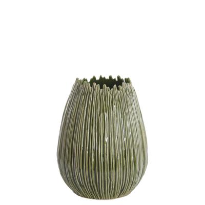 Light & Living Vaas 'Kopra' Keramiek, kleur Donkergroen