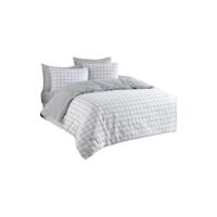 Beddengoedset - 1 dekbedovertrek 220 x 240 cm + 2 kussenslopen 60 x 60 cm - 65% katoen, 35% polyester - Grijs - thumbnail