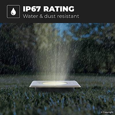 Set van 6 Ramsay LED Grondspot - Dimbaar - Vierkant - GU10 - 4 Watt 345 lumen - 2700K warm wit - RVS - IP67 waterdicht - Tuinspot - Oprit Set van 6 Ramsay LED Grondspot - Dimbaar - Vierkant - GU10 - 4 Watt 345 lumen - 2700K warm wit - RVS - IP67 waterdicht - Tuinspot - Oprit