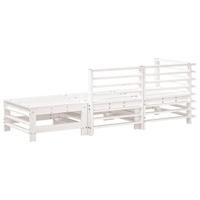 3-delige Loungeset massief grenenhout wit - thumbnail