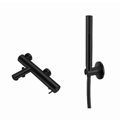 Badset Qisani Flow Opbouw Geborsteld Mat Zwart Badset Qisani Flow Opbouw Geborsteld Mat Zwart