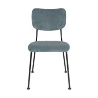 Zuiver Eetkamerstoel 'Benson' Rib, kleur Grijsblauw - thumbnail