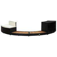 VidaXL Spa-ombouw poly rattan en massief acaciahout zwart - thumbnail