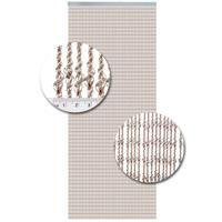 Vliegengordijn Kunststof Pisa Transparant Wit-Rood - 92cm x 210cm - thumbnail