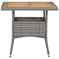 Tuintafel poly rattan en massief acaciahout grijs - thumbnail
