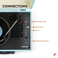 Platenspeler Bluetooth en USB met Ingebouwde Speakers - Fenton RP115 - Retro - Blauw - thumbnail