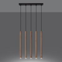 Hanglamp PASTELO 5L hout - thumbnail