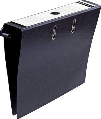 Pergamy hangmapordner, ft A4, 2 pochettes, karton, rug van 8 cm, zwart
