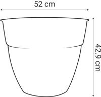 Bloempot EDA Grijs Ø 52 cm Donker grijs Plastic Cirkelvormig Modern - thumbnail