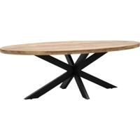 Sohome Ovale Eettafel 'Yannick' Mango met staal, 180 x 90cm - thumbnail