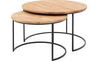 Goossens Salontafel Iras rond, hout eiken blank, modern design, 75 x 45 x 75 cm - thumbnail