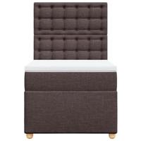 Boxspring met matras stof donkerbruin 100x200 cm - thumbnail