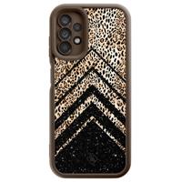 Samsung Galaxy A13 4G bruine case - Luipaard chevron - thumbnail