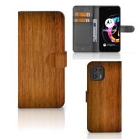 Motorola Edge 20 Lite | Book Style Case | Donker Hout - thumbnail