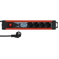 REV 0014462613 Stekkerdoos met schakelaar 4-voudig Zwart, Rood Randaarde stekker 1 stuk(s) - thumbnail