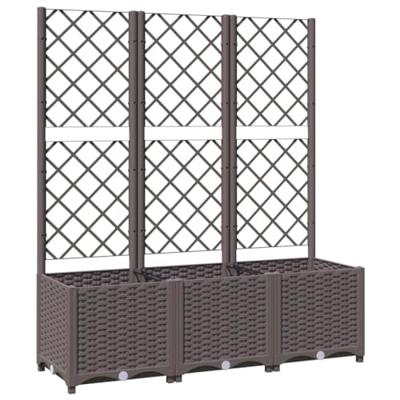 VidaXL Plantenbak met trellis bruin 120x40x136 cm pp