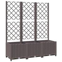VidaXL Plantenbak met trellis bruin 120x40x136 cm pp - thumbnail