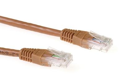 ACT IB4401 U/UTP CAT6A Patchkabel Bruin - 1 meter