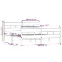 Bedframe zonder matras metaal sonoma eikenkleur 200x200 cm - thumbnail