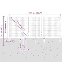 VidaXL Hek met paal groen 1 x 10 m staal en pvc - thumbnail