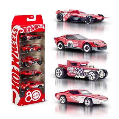 Hot Wheels Diecast Vehicle 5-Pack 1/64 80th Anniversary