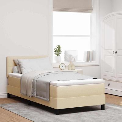 Boxspringbed met matras met matras Crème 90 x 190 cm Stof