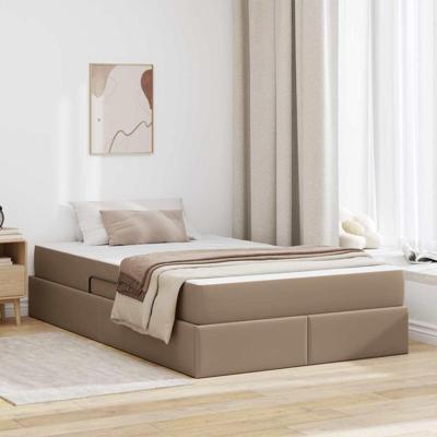 Opbergbed met matras Cappuccino 120 x 200 cm Nep Leer