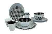 Bo-Camp Mix & Match melamine serviesset - 16-delig - Zwart - thumbnail