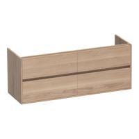 Brauer Adore - Onderkast - 140 cm - met 4 Softclose Lades Greeploos en 2 Sifon Uitsparingen - Lamellen Eiken Naturel - thumbnail