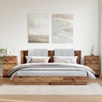 Nachtkastjes 2 st 40x35x62,5 cm bewerkt hout oud houtkleurig - thumbnail