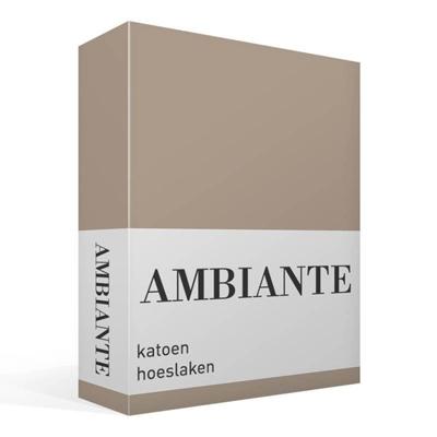Ambiante Katoen - Hoeslaken - 140x220 - Taupe