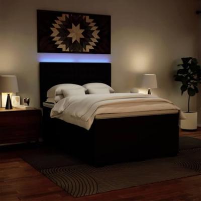 Boxspring met matras kunstleer zwart 140x190 cm