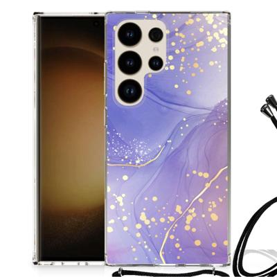 Back Cover voor Samsung Galaxy S24 Ultra Watercolor Paars Back Cover voor Samsung Galaxy S24 Ultra Watercolor Paars