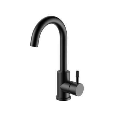 Wastafelmengkraan BWS Sensa Uitloop Draaibaar Cold Start Hendel Mat Zwart PVD Wastafelmengkraan BWS Sensa Uitloop Draaibaar Cold Start Hendel Mat Zwart PVD