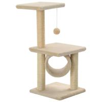 VidaXL Kattenkrabpaal met sisal krabpalen 65 cm beige - thumbnail